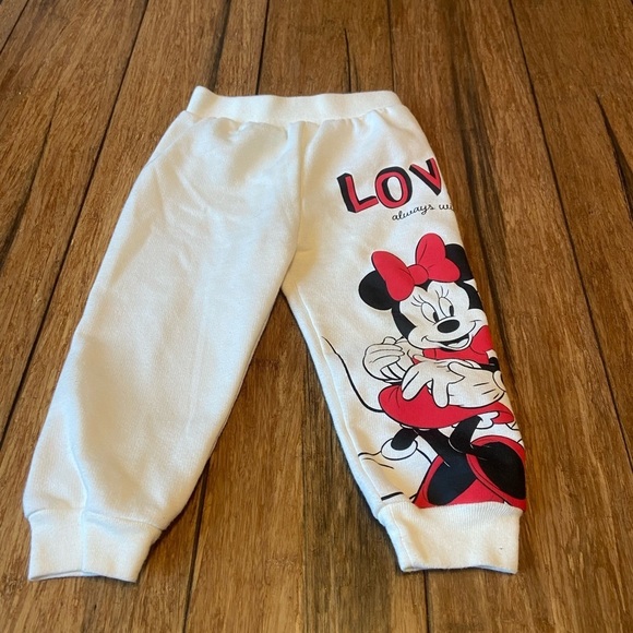 Disney Girls Baby Infant 12 Months Outfit Clothes Minnie Mickey Top & Bottom - Picture 5 of 9